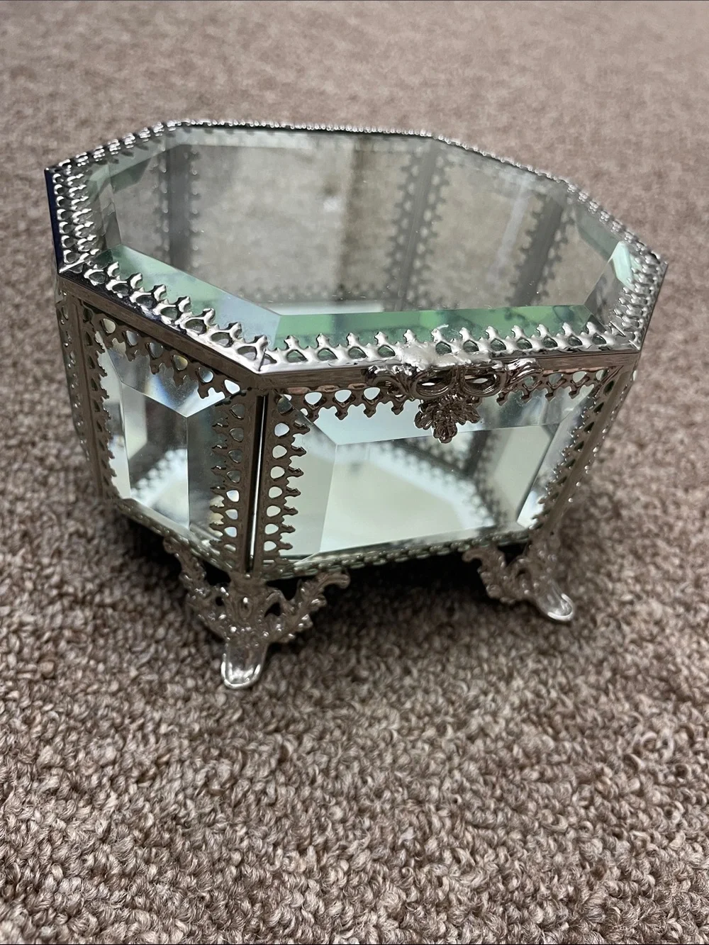 Nicole Miller Home Glass and Metal Trinket Box